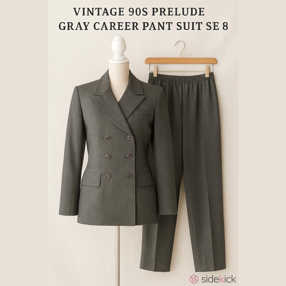 Vintage 90s Prelude gray career pant suit set 8